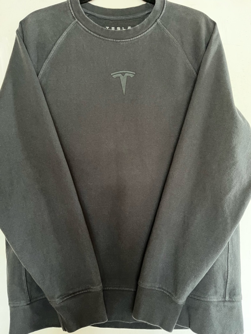 Tesla Men's Crewneck Sweatshirt - Charcoal Gray sportswear luxury